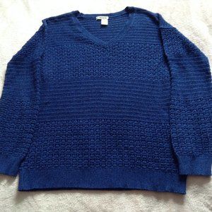 DKNY Jeans Blue Knit Sweater, Sz. XL